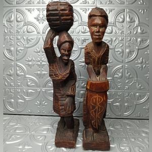 Vintage African folk Art Wood Sculptures